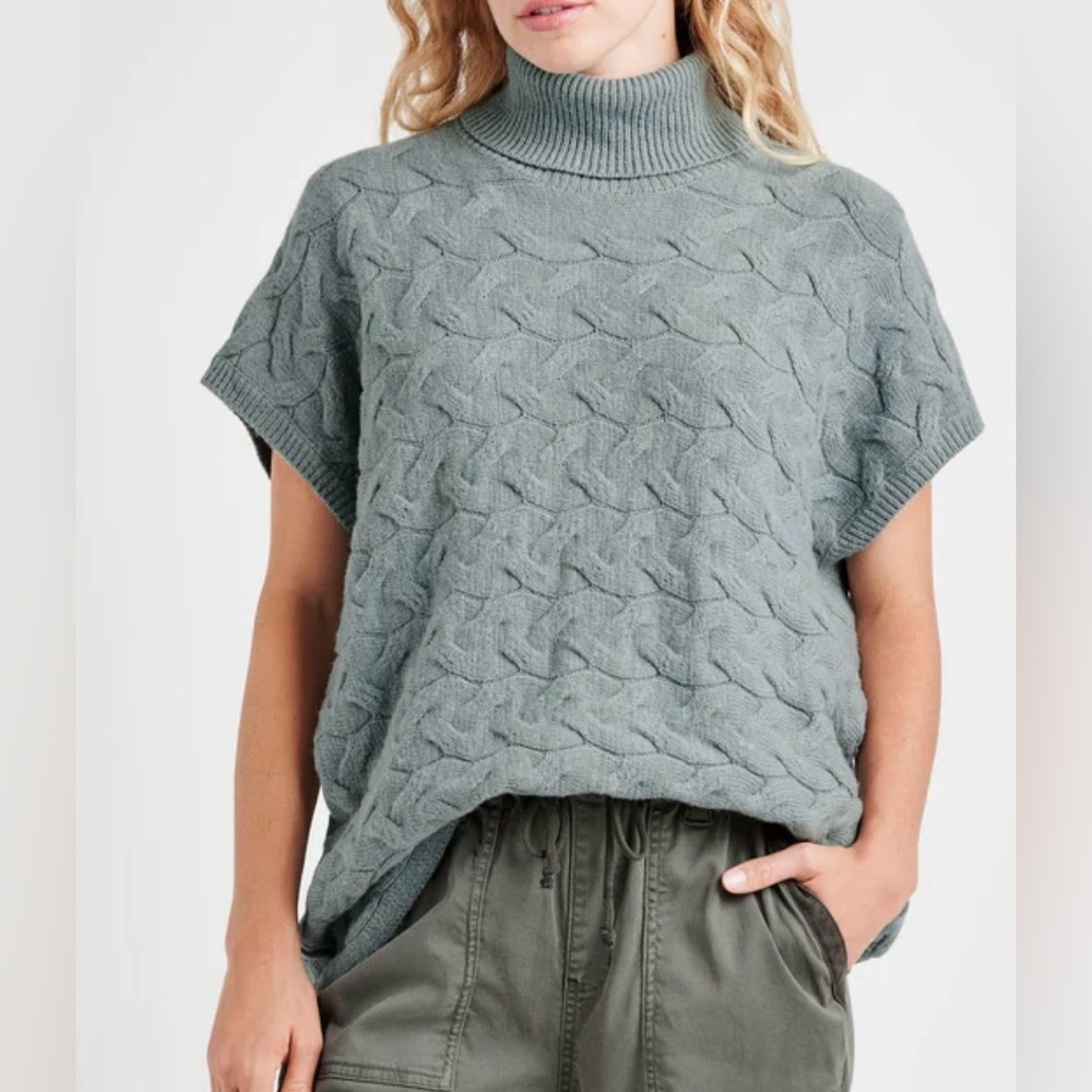 Splendid Liliana Cashblend Dusty Blue Turtleneck Sweater - Size S
